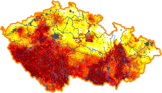 Intenzita sucha - 25. červen 2017