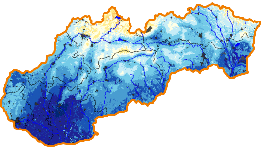 Mapy - Deficit zásoby vody v pôde