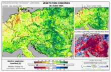 Dopady na vegetaci - Evropa - 28. duben 2024