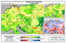 Dopady na vegetaci - Evropa - 17. listopad 2024