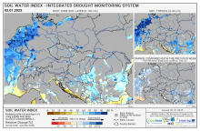 Index půdní vláhy - Evropa - 2. leden 2025