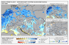 Index půdní vláhy - Evropa - 16. leden 2025